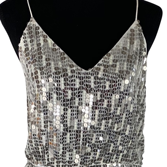 ❌ SOLD❌Zara Women Silver Sequnce Dress - Picture 2 of 4